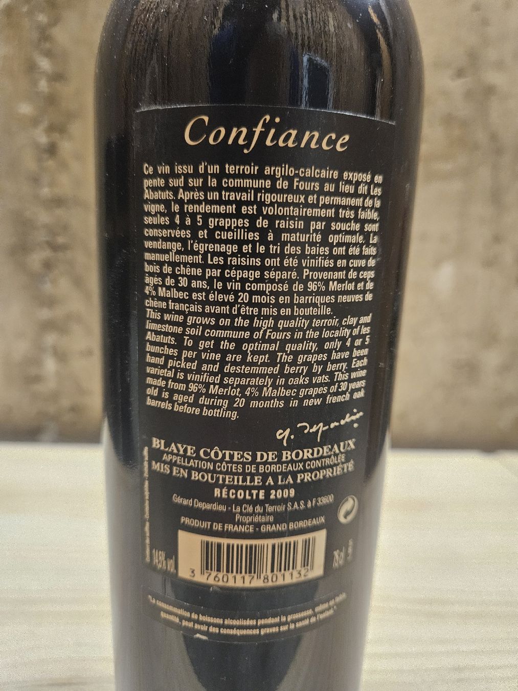 Wein: Confiance 2009  – Neu und originalverpackt aus Zofingen von WouterSamwel 1