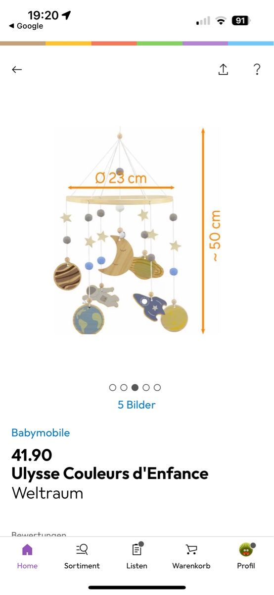 Giocattoli: Babymobile Weltall – Usato da Kilchberg ZH venduto da saradee 2
