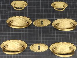 Komplettes Jugendstil Kommodengriffe-Set