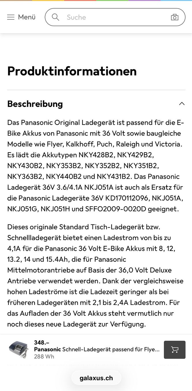 Panasonic Chargeurs: Ladegerät Panasonic 36 V Ladestation – D'occasion à Wädenswil par nam_k8dc 2