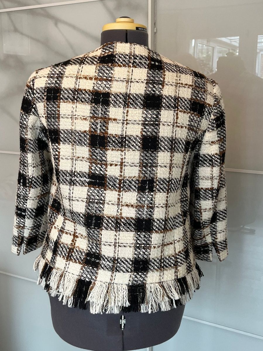 Madeleine Giacche: dunkelblaue, karierte Baumwolljacke, Grösse 42 – Usato da Rümlang venduto da Blume817 2