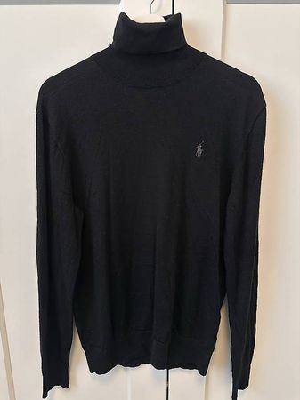 POLO RALPH LAUREN Merino Rollkragenpullover Schwarz Gr. M