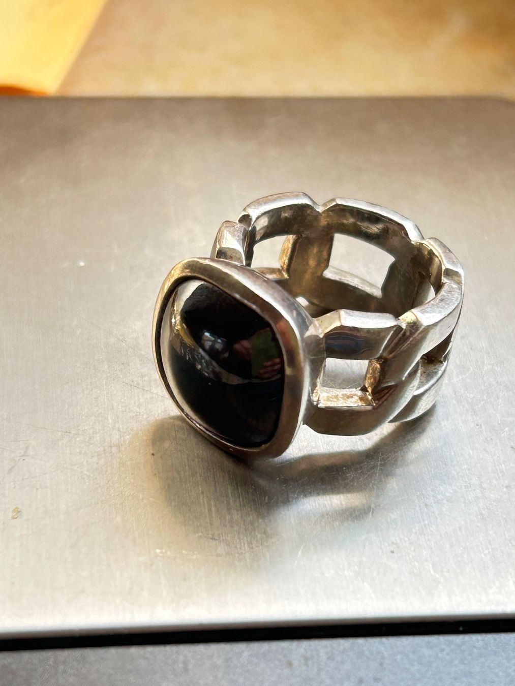 Anelli: Silberring mit schwarzem Stein (Grösse 53) – Usato da Basel venduto da bellespirit 6