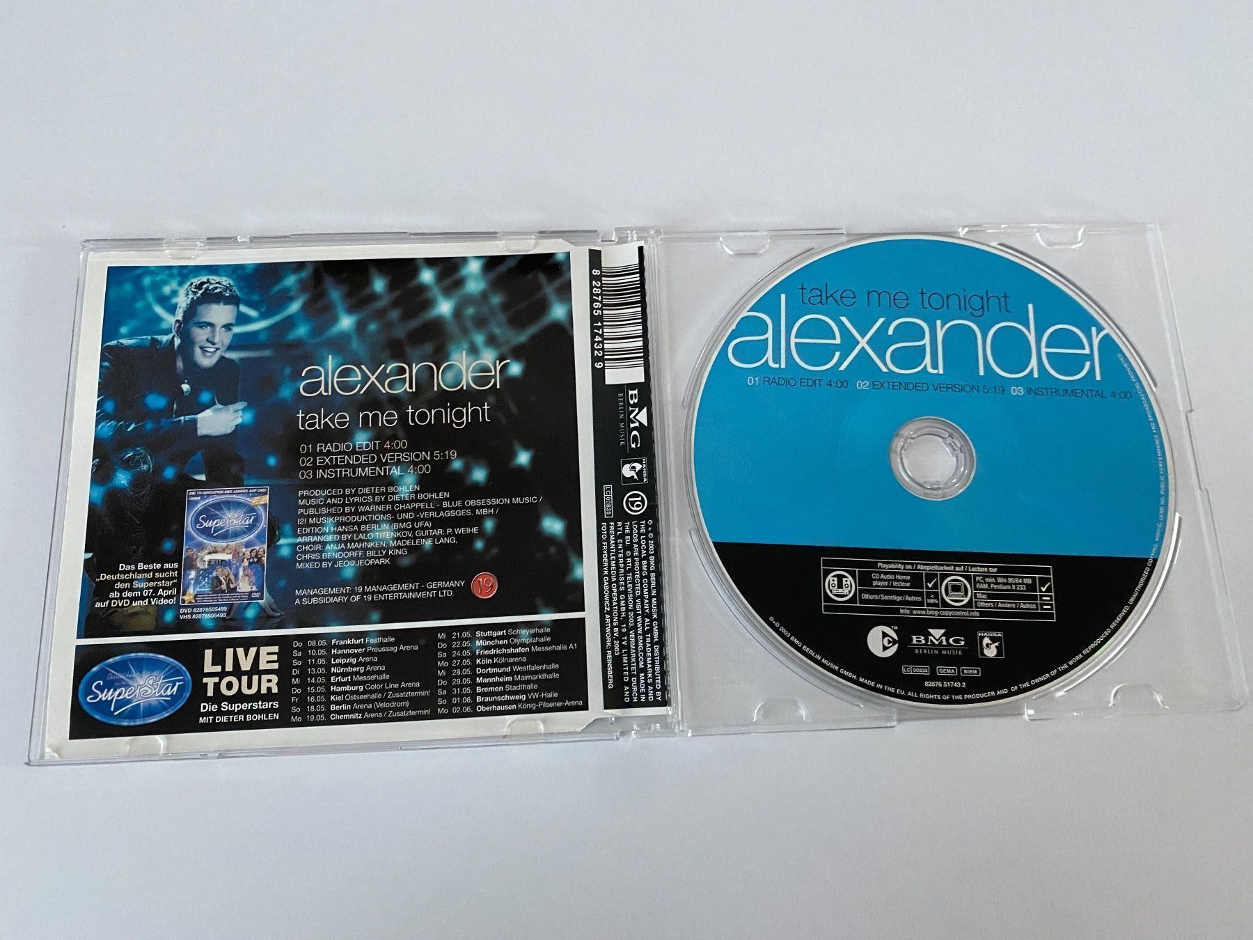 CD: CD SINGLE ALEXANDRE take me tonight – Usato da Glattbrugg venduto da riseca 1