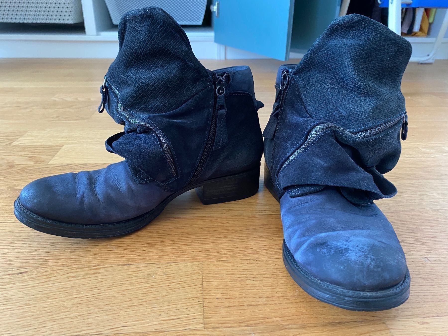 Walder Scarpe da donna: Walder Bikerstiefel G38 Vintage echtes Leder – Usato da Dübendorf venduto da Levintreyer 5