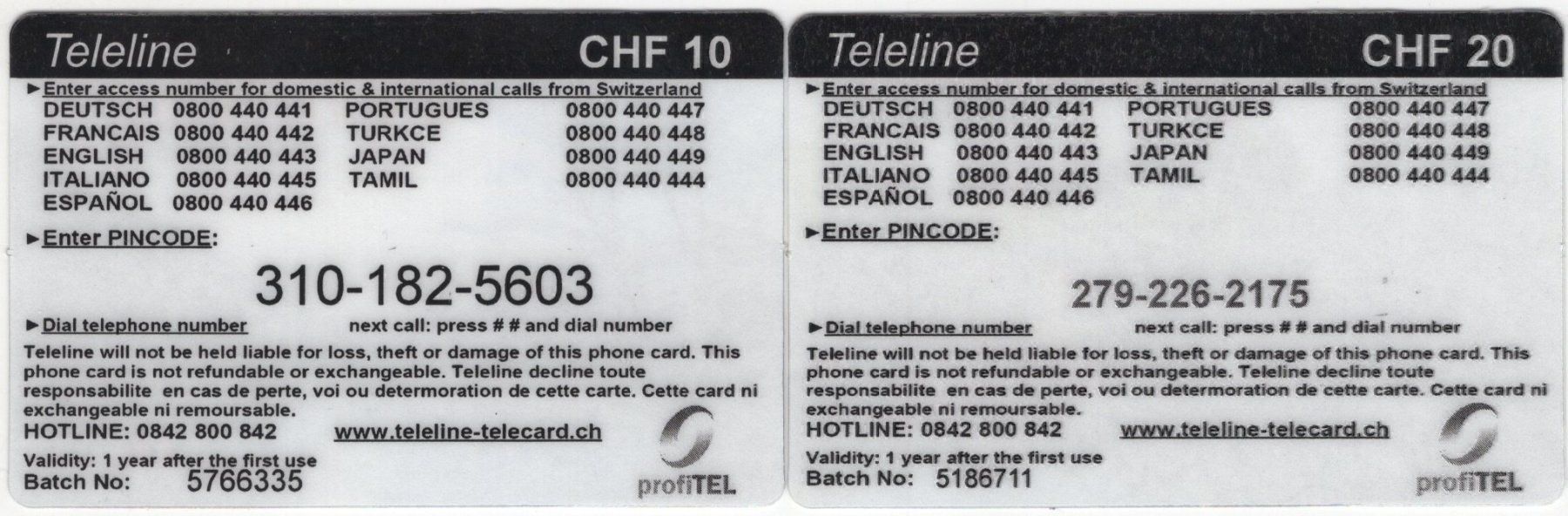 Schede telefoniche: TELELINE Prepaidkarten - Landschaften – Usato da Eglisau venduto da Chperfins 1