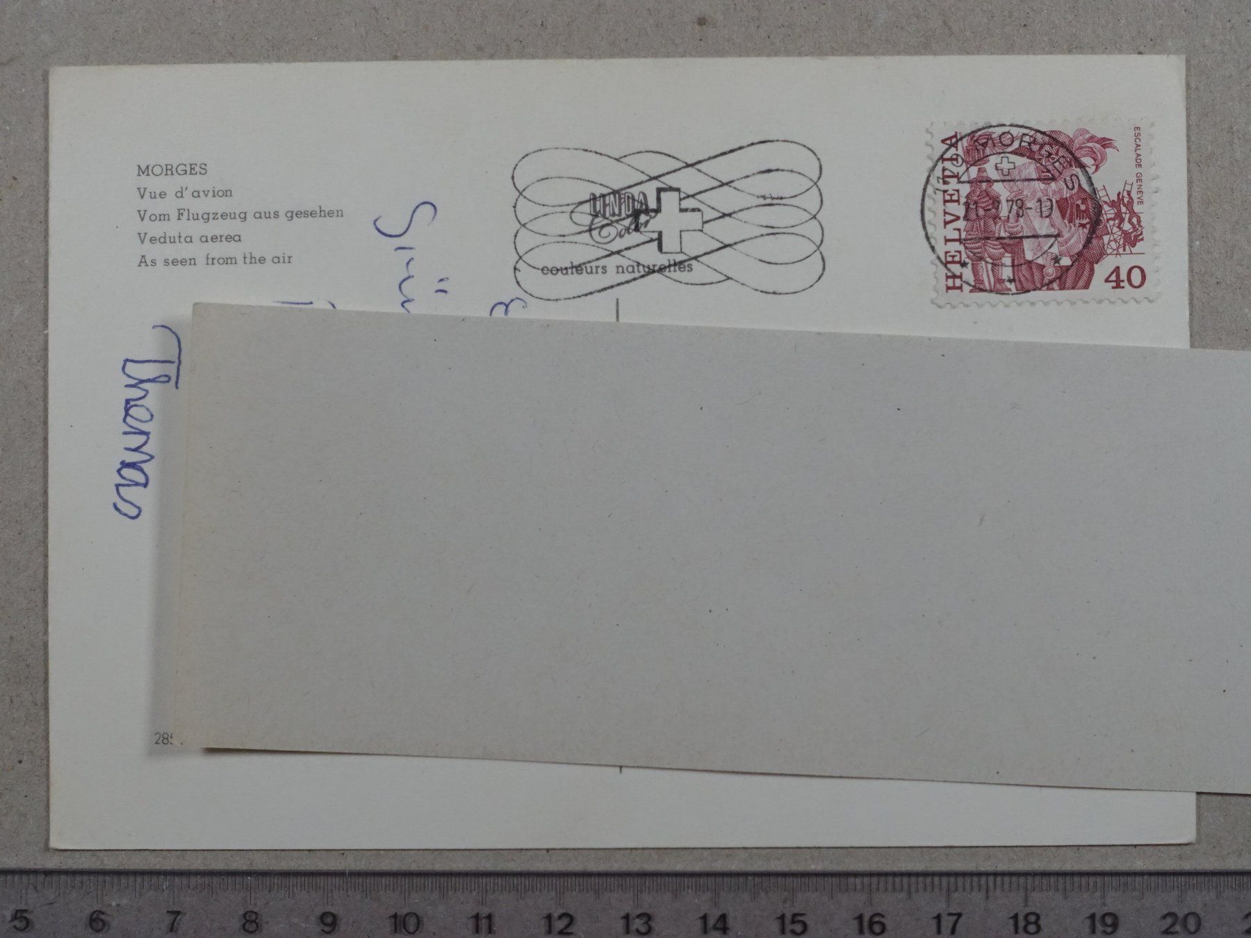 Cartoline postali: Morges, 1978, vue d'avion – Usato da Lenzburg venduto da fh1 1