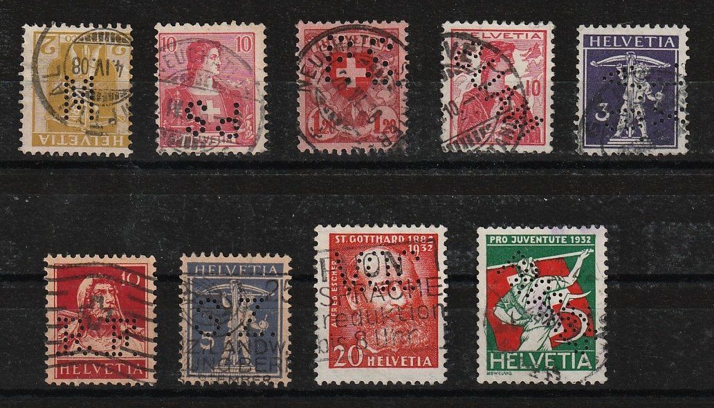 Tous les timbres: verschiedene Perfins – D'occasion à Jegenstorf par Wintersport 1