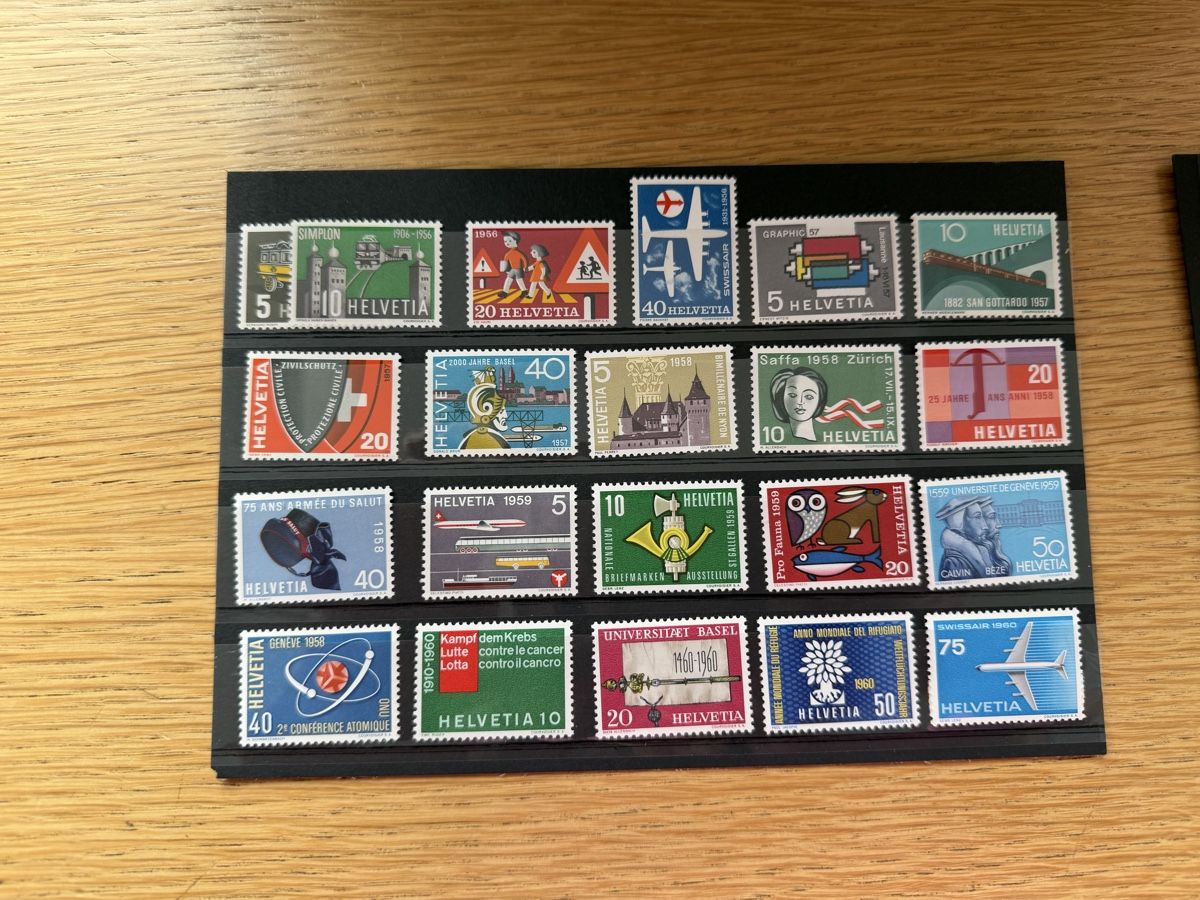 Tous les timbres: 2 Steckkarten mit Schweizer Marken 1947-60 Postfrisch  – Neuf (Voir description) à Murgenthal par Tina_4055 1