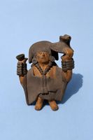 Tonfigur im präkolumbischen Stil, ca. 16 cm