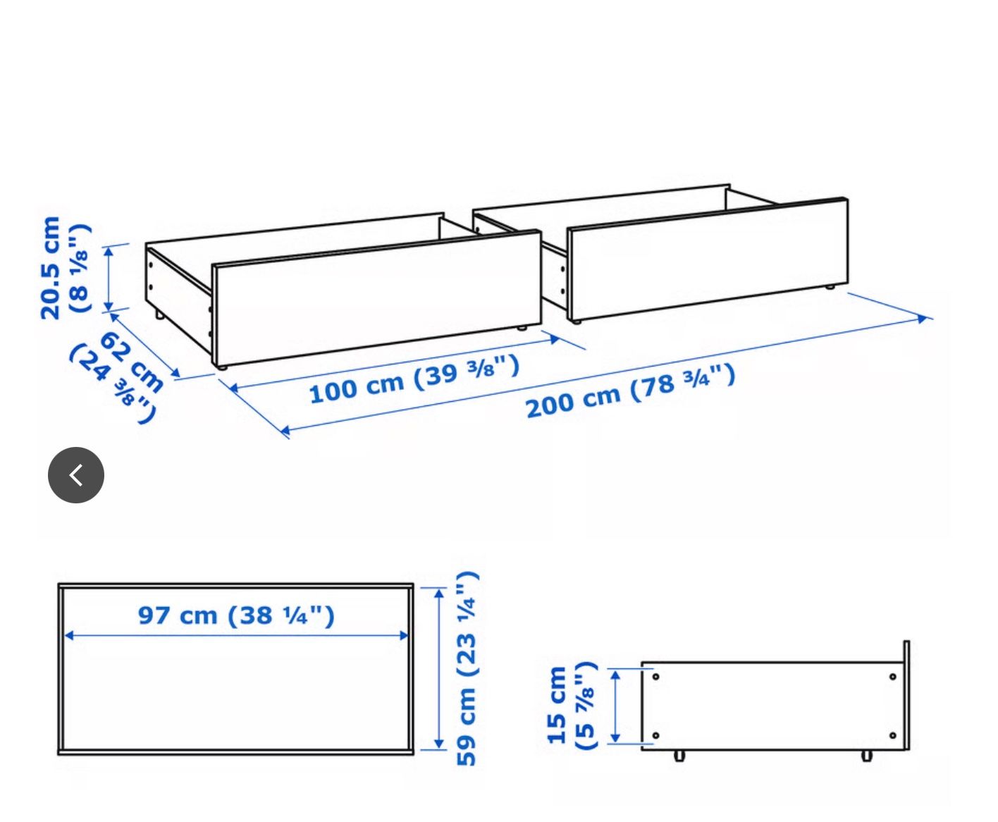 Ikea Letti: 4 tiroirs de lit IKEA MALM pour lit – Usato da Sion venduto da mor_9ylx 2