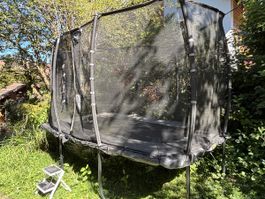 Exit Trampolin Premium schwarz mit Fangnetz gebraucht
