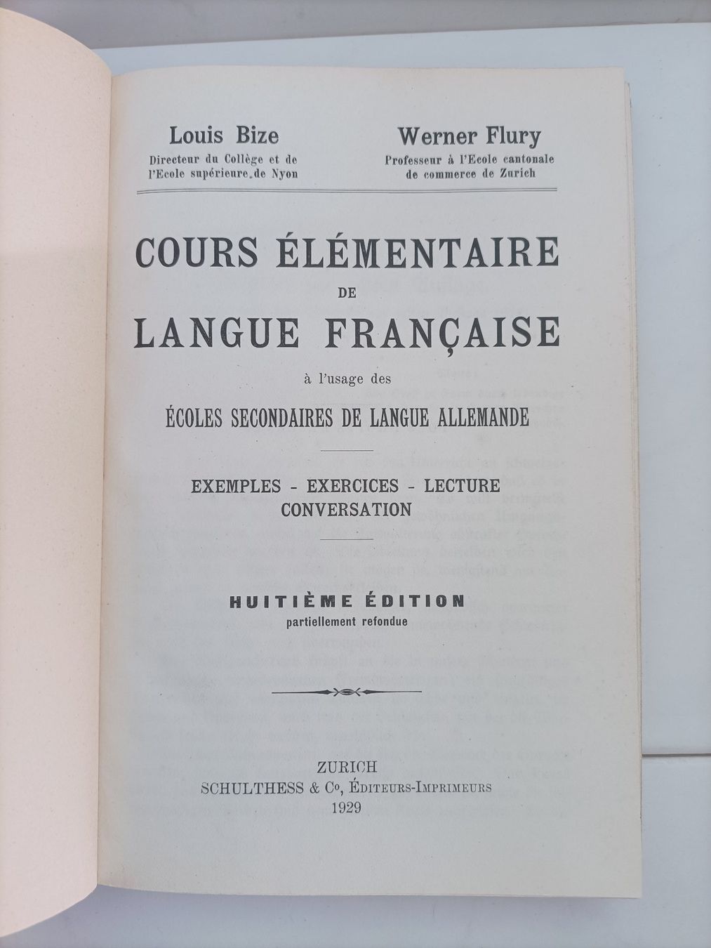 Bücher: Cours élémentaire de langue française / Louis Bize et Werner – Gebraucht aus crans montana von AB3963 1