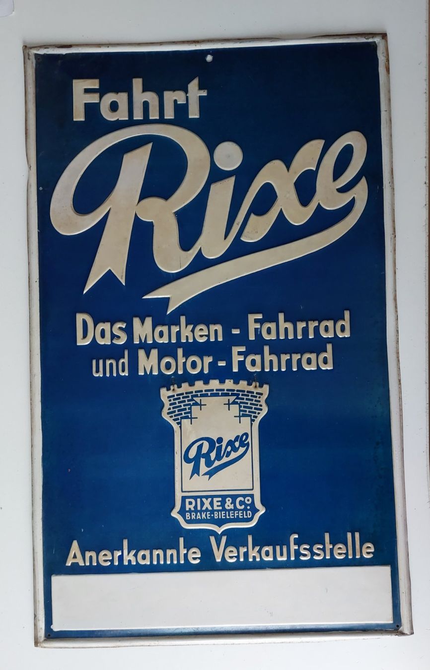 Sachs Schilder: Blechschild Rixe Fahrrad Mofa plaque tôle – Gebraucht aus Schenkon von Elbarto007