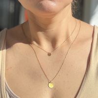 925 Silber gold Kette Plättchen Rund 6mm 40-45cm 3 mic klein