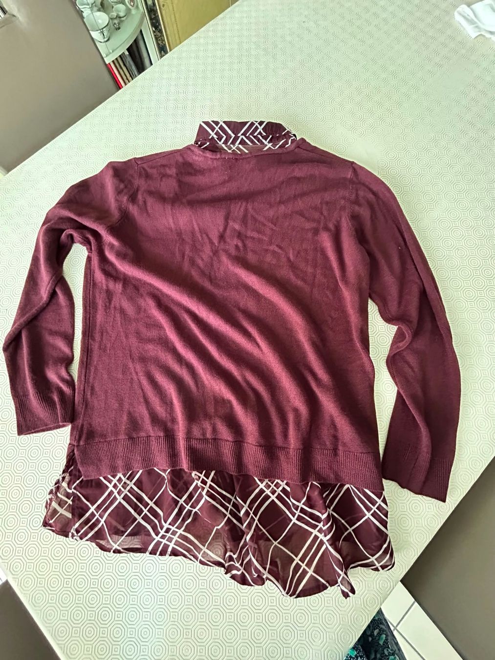 Blusen: Camicetta bianca e bordeaux 2 pezzi Charles Vögele tg.50 – Gebraucht aus Melano von H-Sara 1