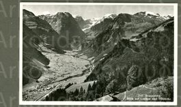 AK sw Braunwald GL Blick n Linthal,Tödi ©Schönwetter ≈1951 