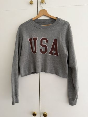Sweatshirt court USA Brandy Melville gris TU