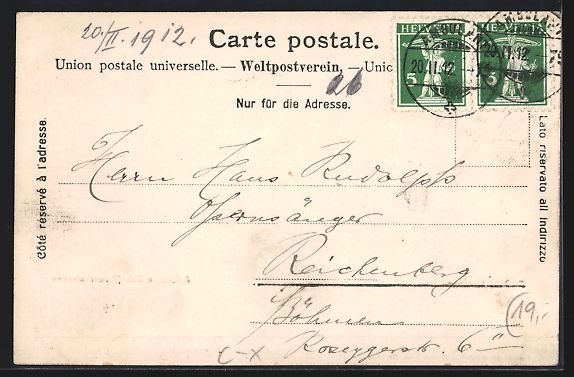 Cartoline postali: Winterthur, Blick in die Äussere Schaff – Usato da Berlin venduto da bartko-reher 1