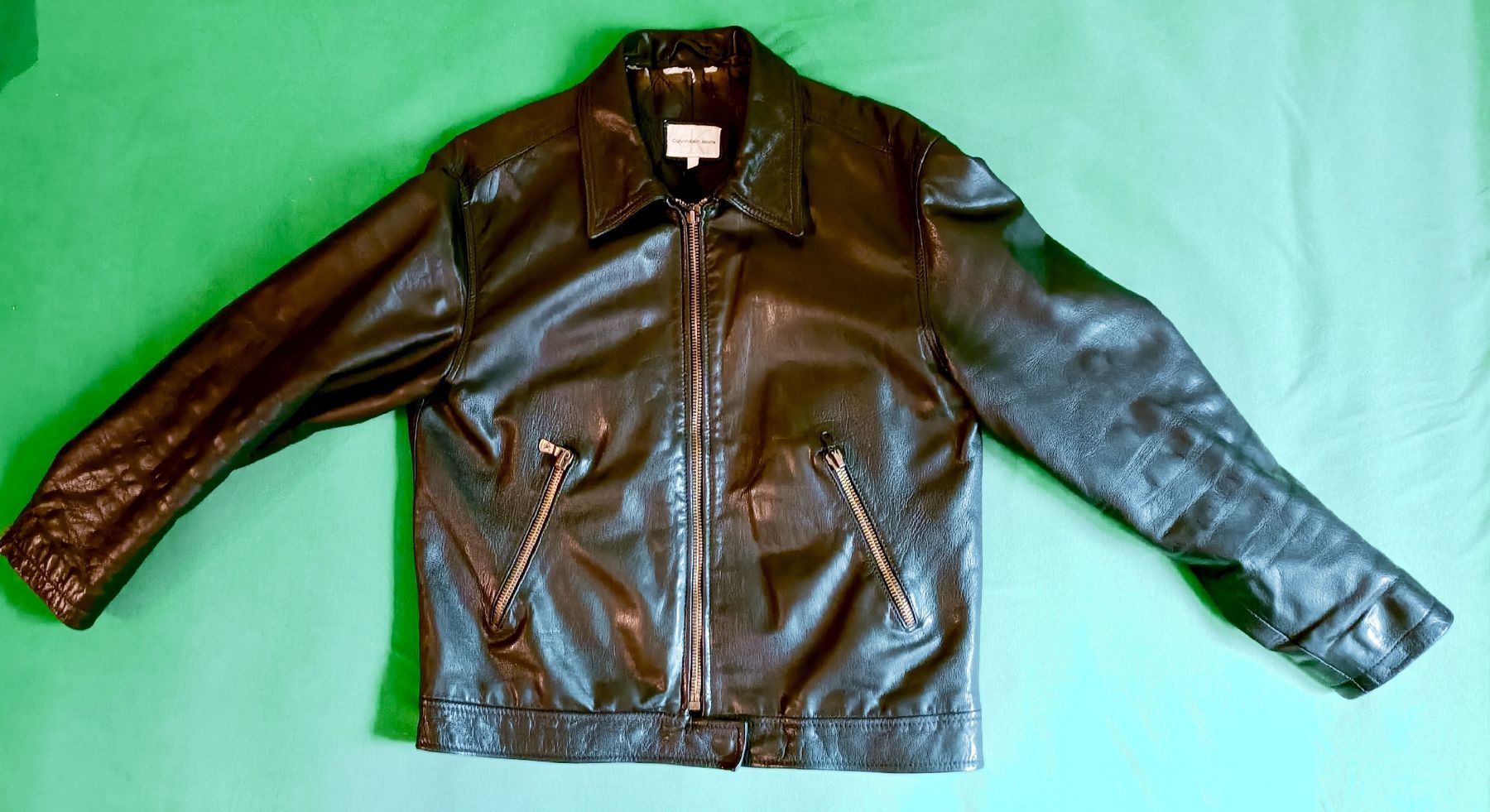 Calvin Klein Giacche: CALVIN KLEIN Lederjacke L schwarz – Usato da Luzern venduto da cryptonic79