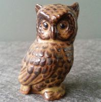 Figur Eule Keramik, um 1980, Höhe 5.5 cm