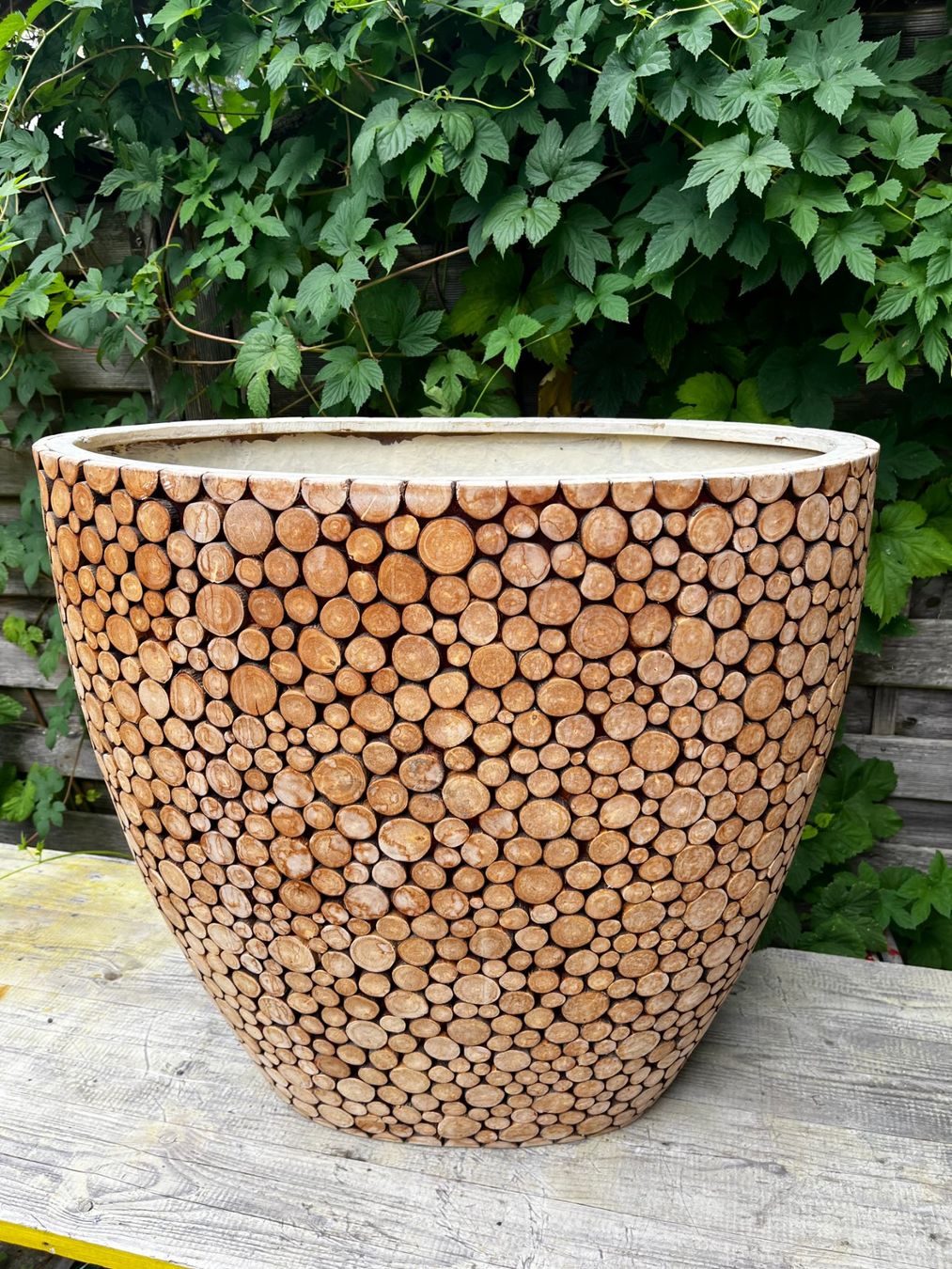 Vasi per fiori: Wunderbarer Übertopf Blumentopf Holzoptik XL Höhe 60cm – Usato da Zürich venduto da Allrounders