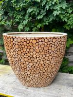 Wunderbarer Übertopf Blumentopf Holzoptik XL Höhe 60cm