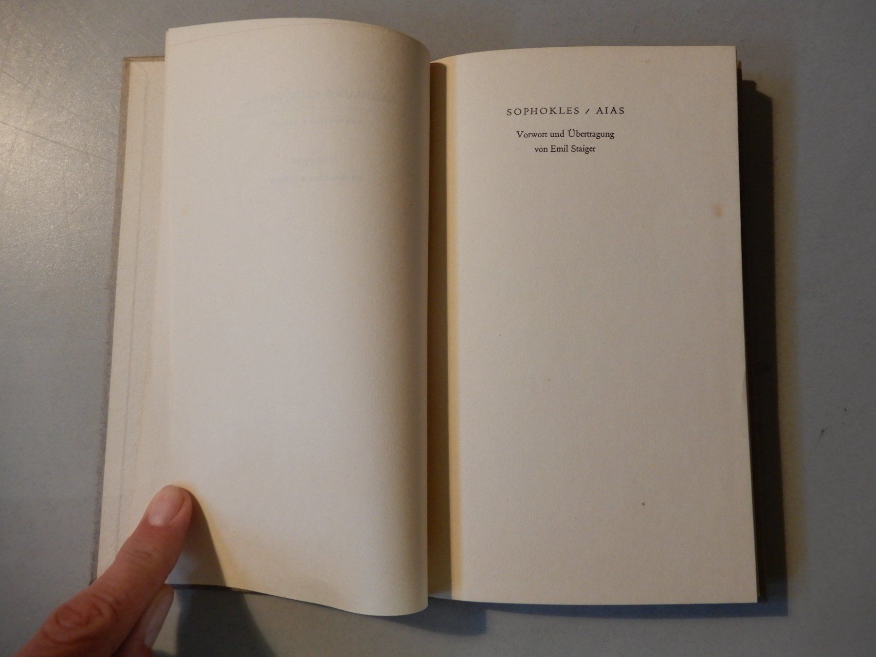 Libri: Sophokles Aias, Sammlung Klosterberg, Emil Staiger – Usato da Erstfeld venduto da Mario_boe0 2