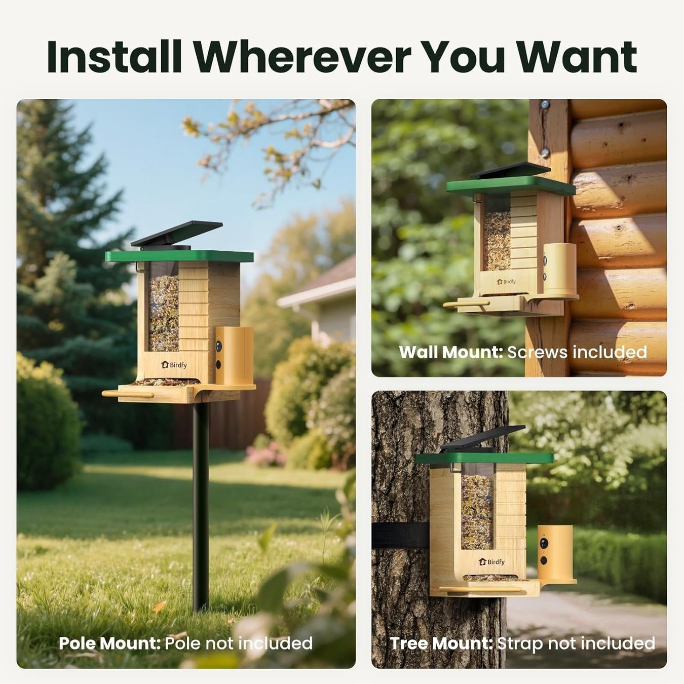 Casette per uccelli: Vogelfutterhaus Kamera Solar KI-Erkennung 1080P App – Nuovo e nell'imballaggio originale da Hallau venduto da Sale50OFF 7