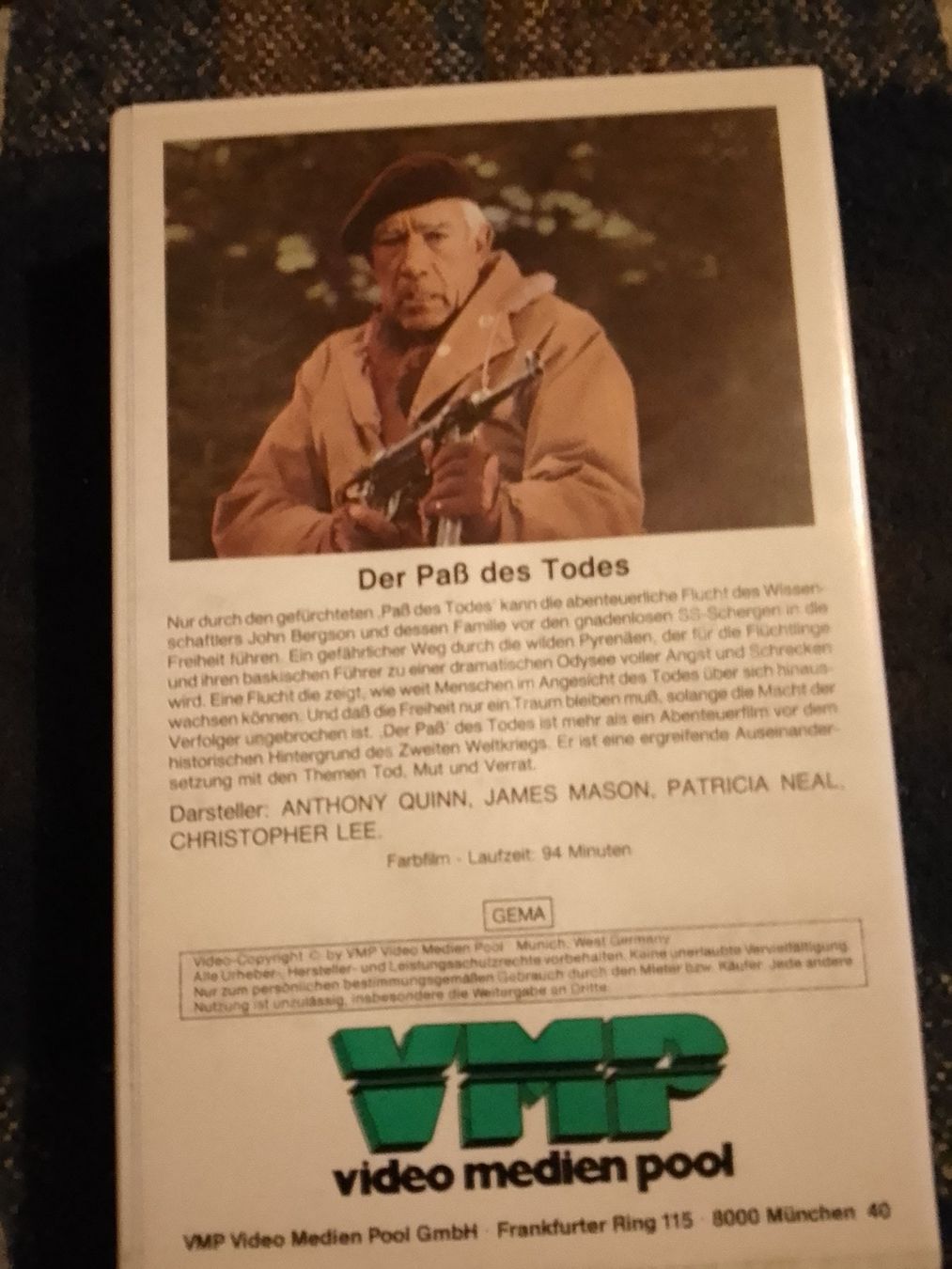 Toutes les VHS: Der Pass des Todes Christopher Lee, Anthony Quinn VMP VHS – D'occasion à Remetschwil par Hofiii 2