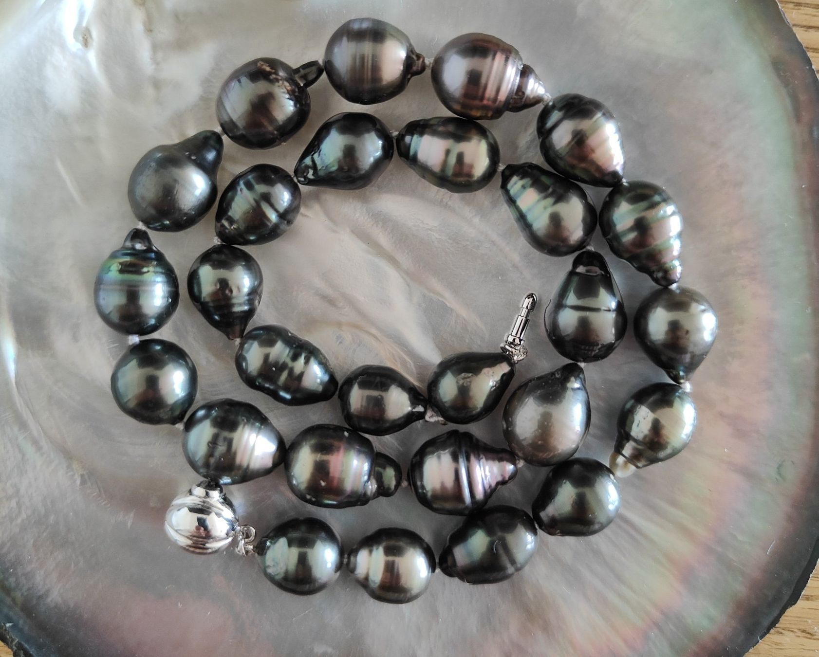 Catenine: Tahitiperlencollier, barocke Form, 10.5 -11.7mm – Nuovo e nell'imballaggio originale da Rümlang venduto da 21f 1
