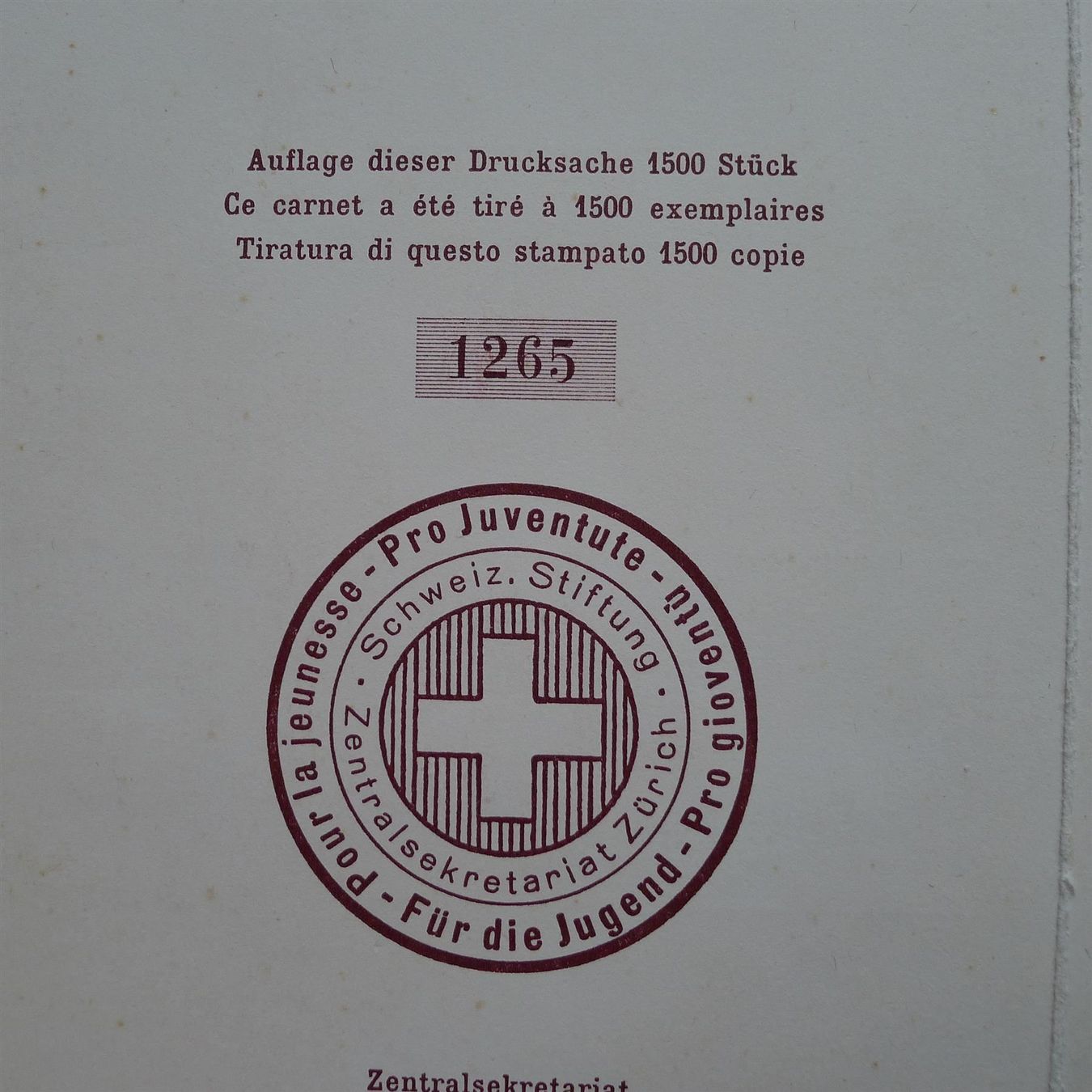 Tutti i francobolli: 1955 PJ Folder, nummeriert + limitiert! – Usato da Ebikon venduto da SilvioFreund 4
