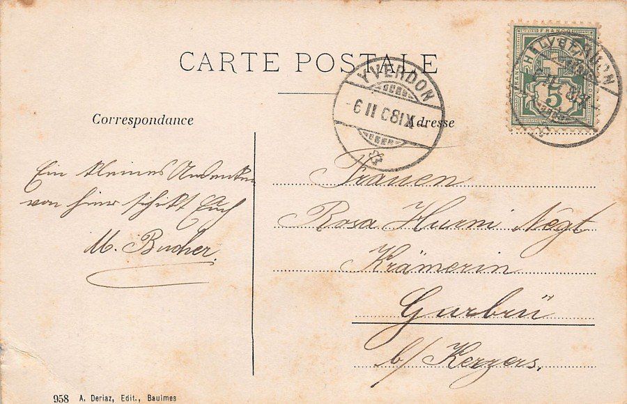 Cartoline postali: Yverdon, le Casino, circulée 1908 – Usato da Frauenfeld venduto da POML 1