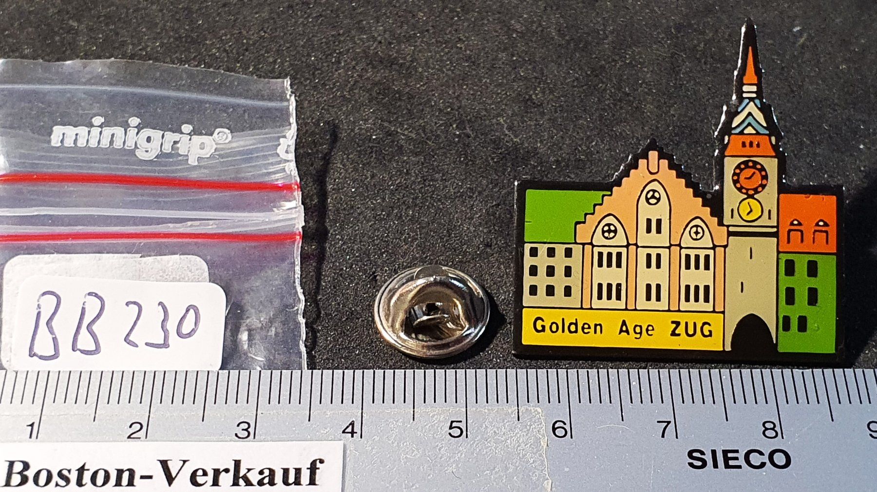 Placchette & Badge: BB230 - Pin Golden Age Zug – Usato da Reinach BL venduto da Boston-Verkauf 1