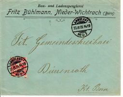 Brief, Fritz Bühlmann  Nieder-Wichtrach 1905