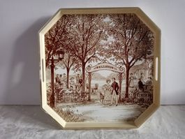 Rar Emsa Serviertablett "Bellevue" Vintage Platte Kunststoff