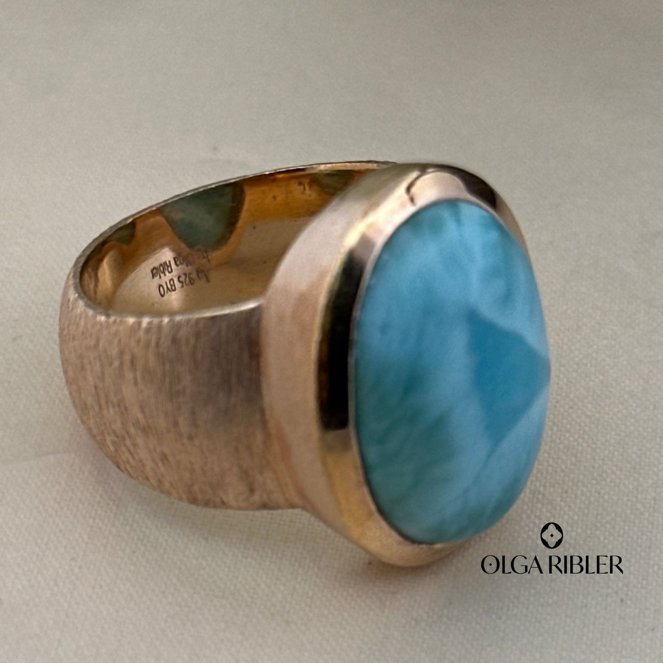 Olga Ribler Anelli: Silber Statement Ring mit Larimare Grösse 55 – Nuovo (secondo la descrizione) da Luzern venduto da byolgaribleroutlet 4