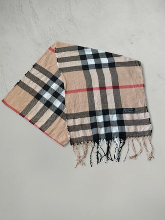 Schal Burberry Kariert mit Fransen guter Zustand