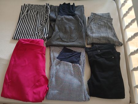 Hosen, 2x Umstandshosen, 6 Stück, 3x Glitzerfee, ca. Gr. S