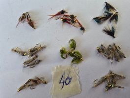 40  Verschiedene Nassfliegen und  Nymphen