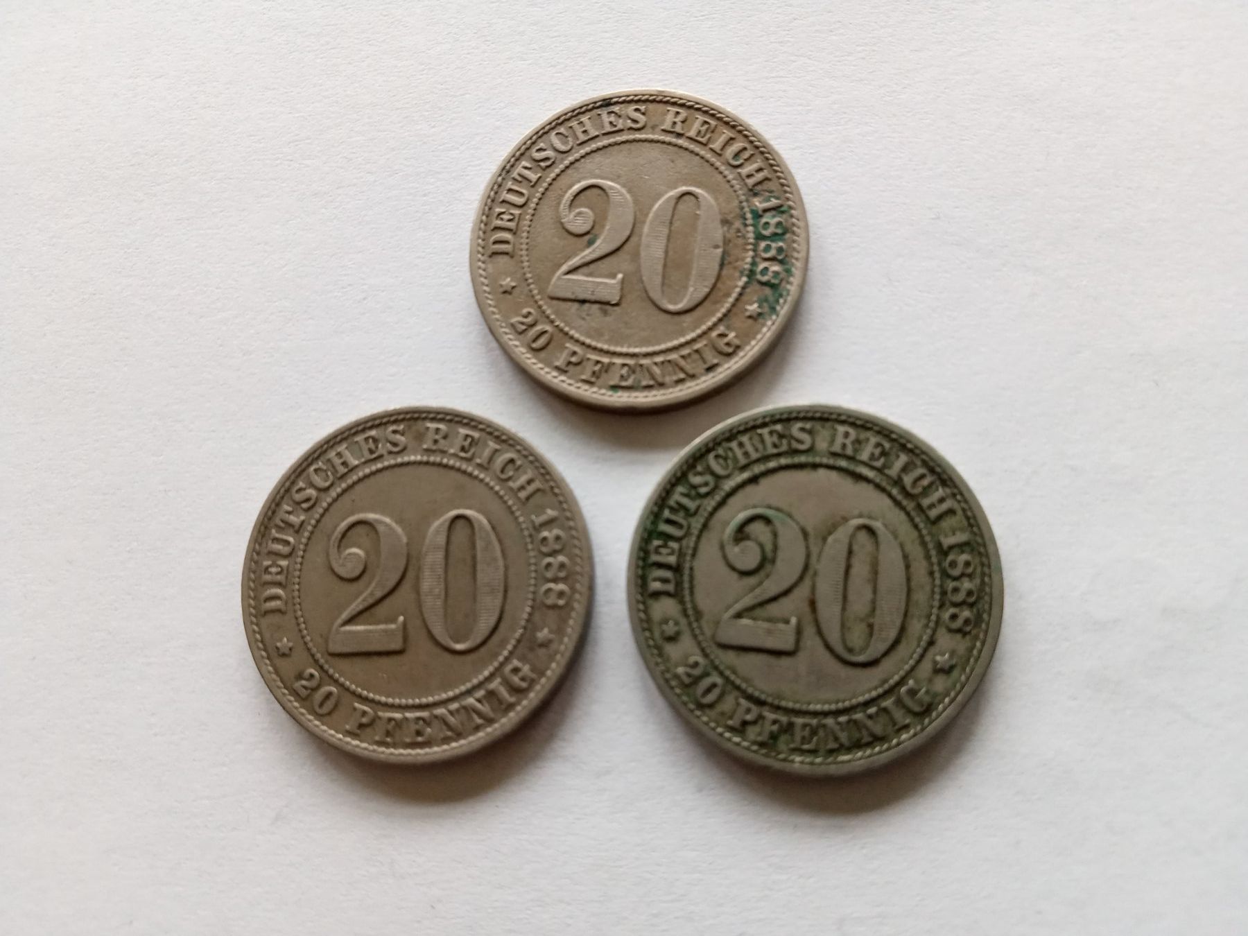 Tutti le monete: 1888 3 x 20 Pfennig – Usato da Niederried Interl venduto da Icespider 2