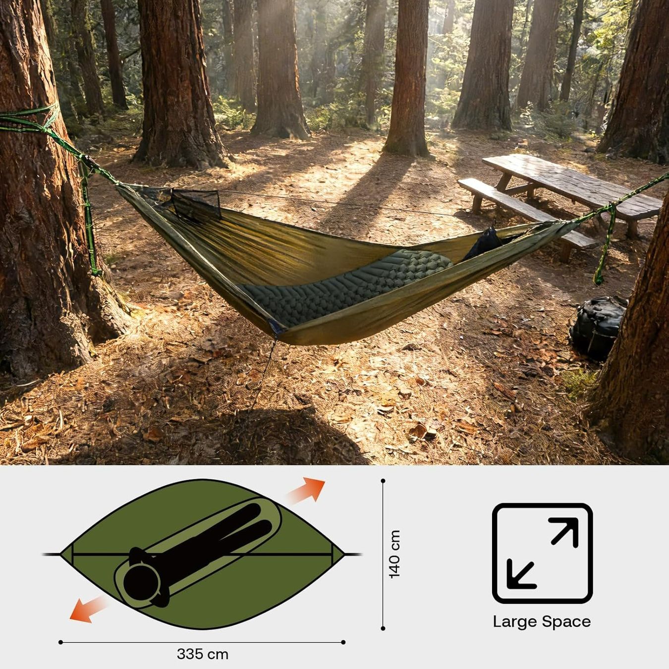 Amache: Camping Hängematte mit Moskitonetz & Isomatte – Nuovo e nell'imballaggio originale da Suhr venduto da SchnapperCH 3
