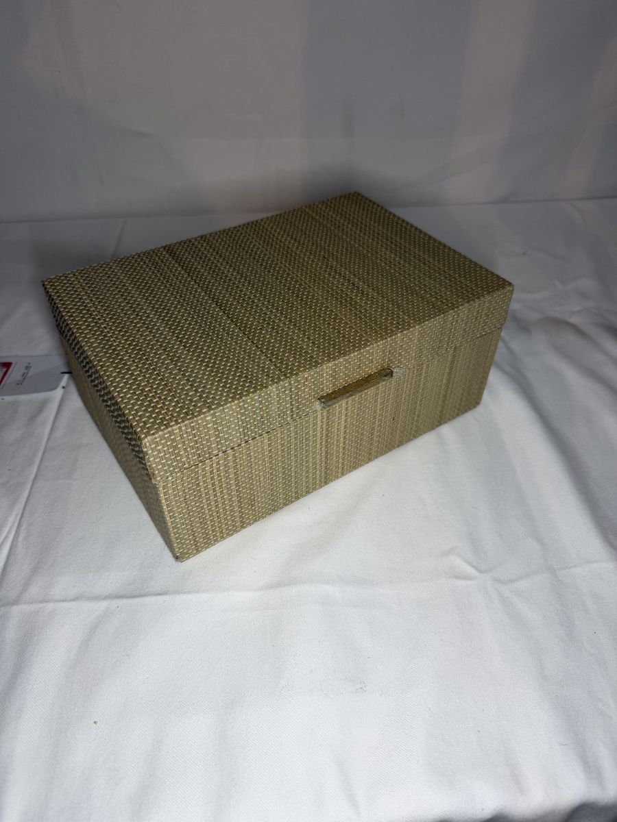 Casse di trasporto: Dekorative Aufbewahrungsbox goldfarben mit Textilfutter – Nuovo e nell'imballaggio originale da Oberwil BL venduto da Hariva 1