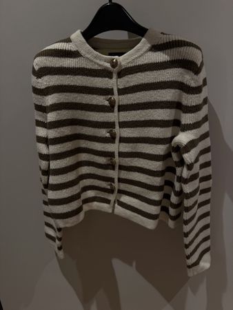 Massimo Dutti Striped Cotton Cardigan (S)