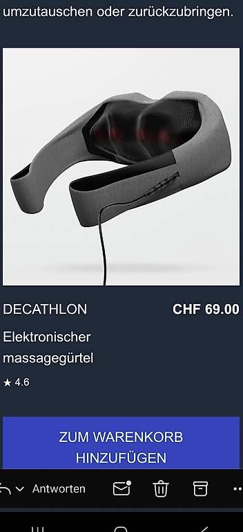 Dispositivi per massaggi: Decathlon Elektronischer Massagegürtel NEU – Nuovo (secondo la descrizione) da Zizers venduto da watchcomp.