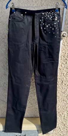 Original Versace Jeans Hose schwarz mit Verzierung Gr 28 TOP