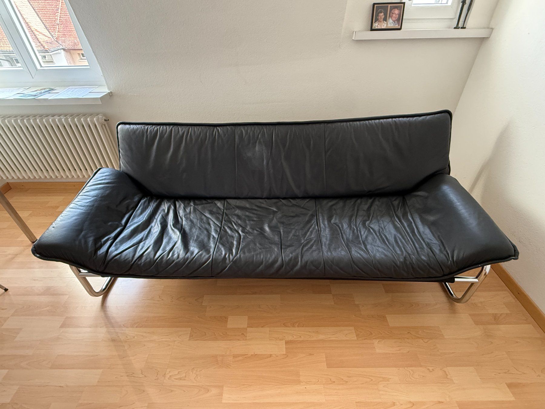 Interio Divani: schwarze Ledercouch / schwarzes Ledersofa – Usato da Zürich venduto da Djdaniel 1