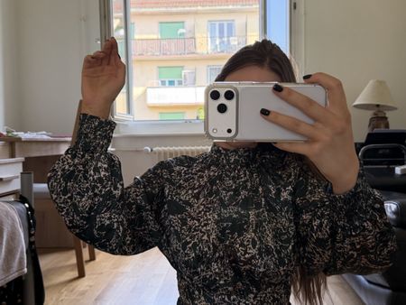 ZARA PRINTED SATIN BLOUSE