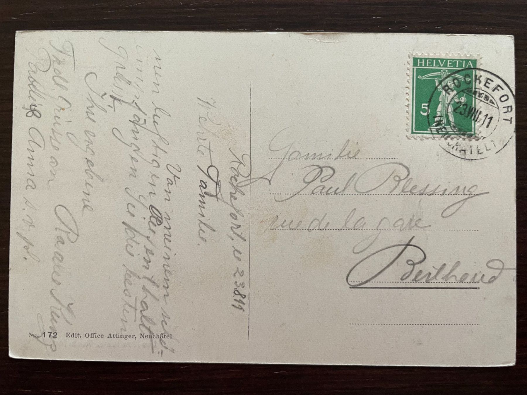Ansichtskarten: LES GRATTES SUR ROCHEFORT 1911 – Gebraucht aus Wald ZH von TLILEF 1