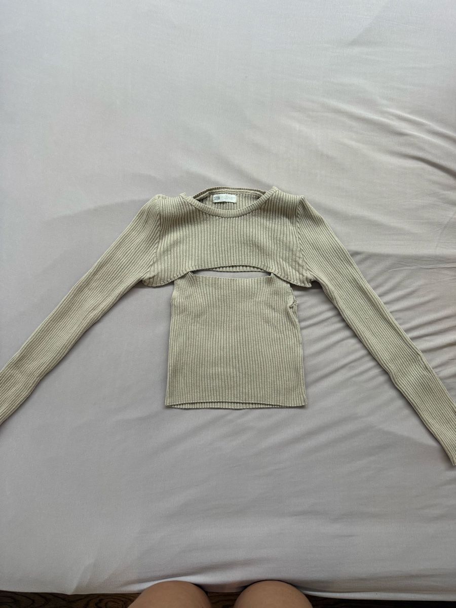 Top: Ensemble 2 pièces pull et débardeur beige taille S – Usato da Granges VS venduto da coraliegrd5